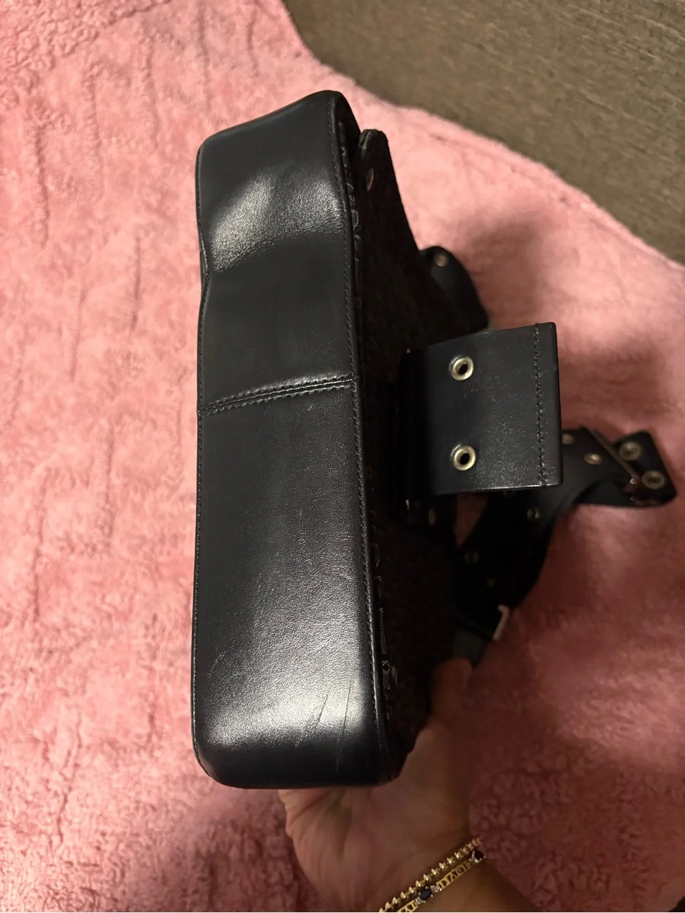 Christian Dior Black Trotter Canvas Messenger Bag